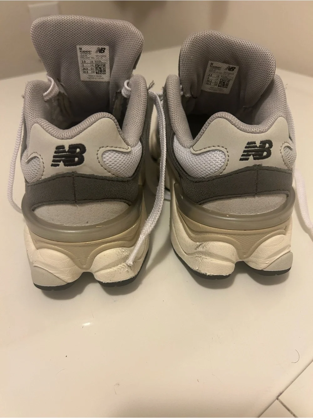 New Balance Kids Gray & White Mesh Suede Sneakers